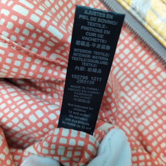 Fossil Key Per Yellow Coated Canvas Leather Trim Ladybug Printed Tote Bag - Picture 12 of 14